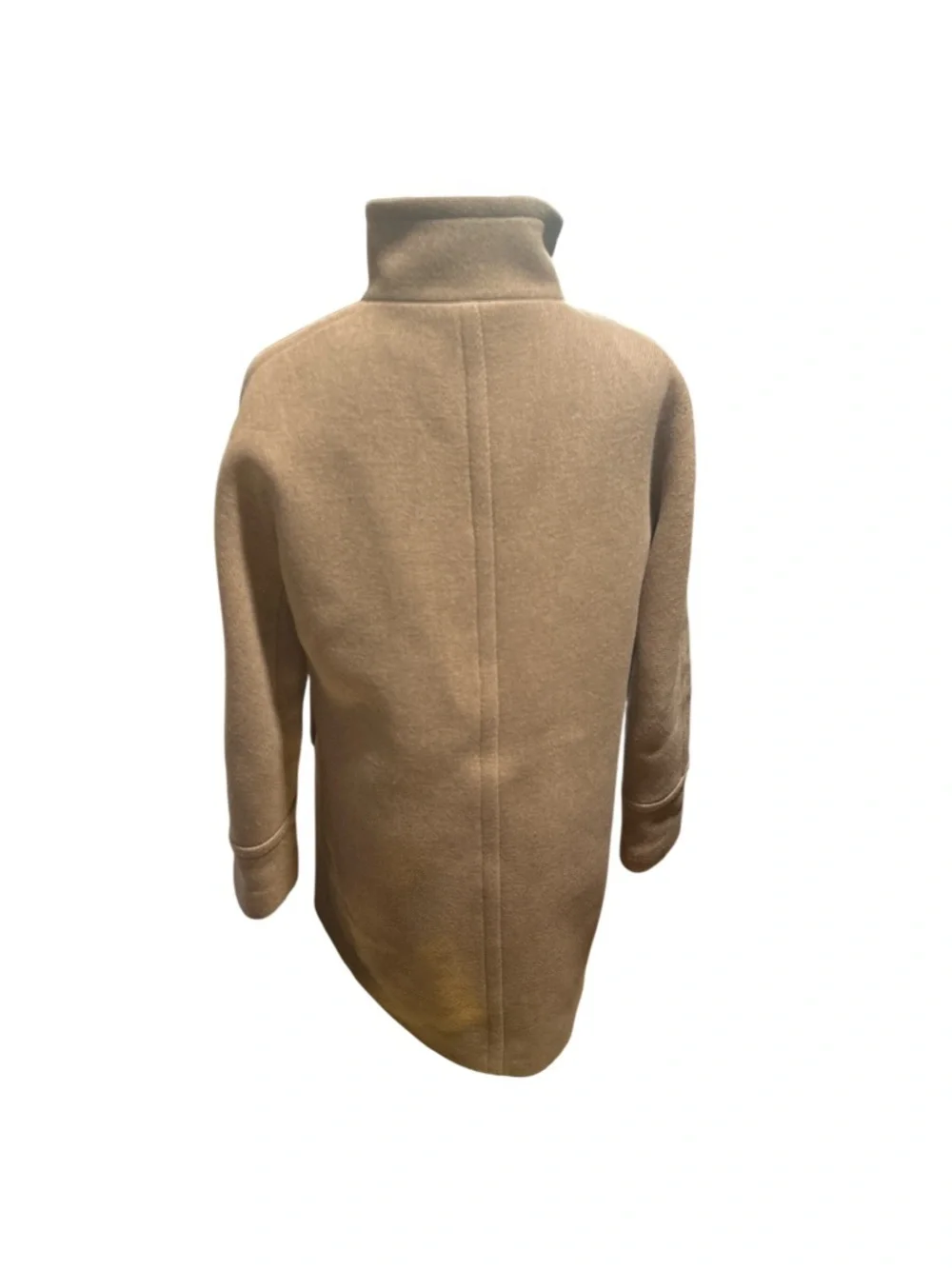 J.Crew Stadium Cloth Wool Blend Camel Pea Coat Nello Gori Size 4 Minimalist - Picture 4 of 10